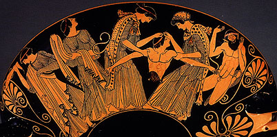 'Death of Pentheus'. Detail from an Attic red-figure clay vase <I>c.</I>480 BC. New York, Market. Christie's