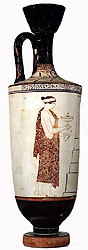 Typical red-figure white-ground technique. Athenian lekythos. Ashmolean museum 1896.41 (V 545). Photo. Beazley Archive.