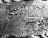 Detail from the neck of a Cycladic relief amphora. Paris Musée du Louvre CA 795. Photo. Chuzeville