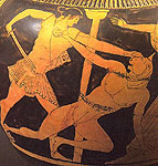Detail from an Athenian red-figure clay vase, about 500-450 BC. Ferrara, Museo Nazionale di Spina T503a