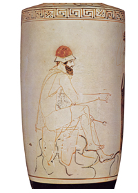 Phiale Painter 'Hermes' white lekythos