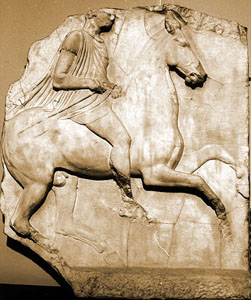 Cast of stele of horseman