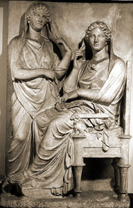 Cast of gravestone of Demetria & Pamphile