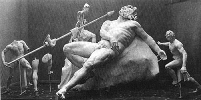 Statue group-blinding Polyphemos